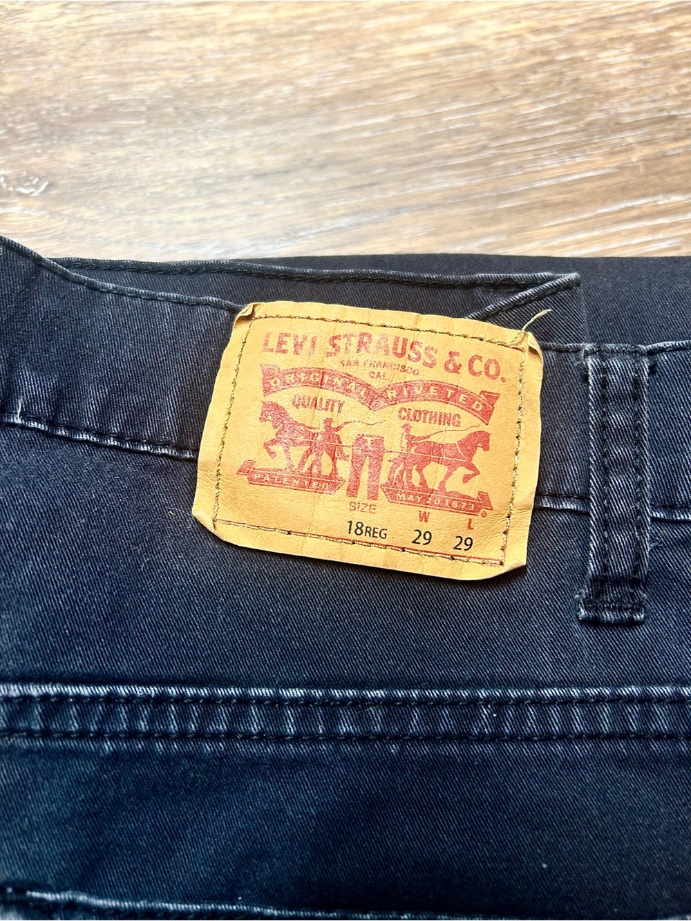 Levi’s 502 Regular Taper Black Jeans W29 L29 Stretch Denim